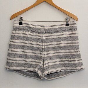 LOFT The Riviera Shorts Size 6 Black White Cotton Striped Summer Casual